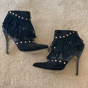Bebe fringe booties